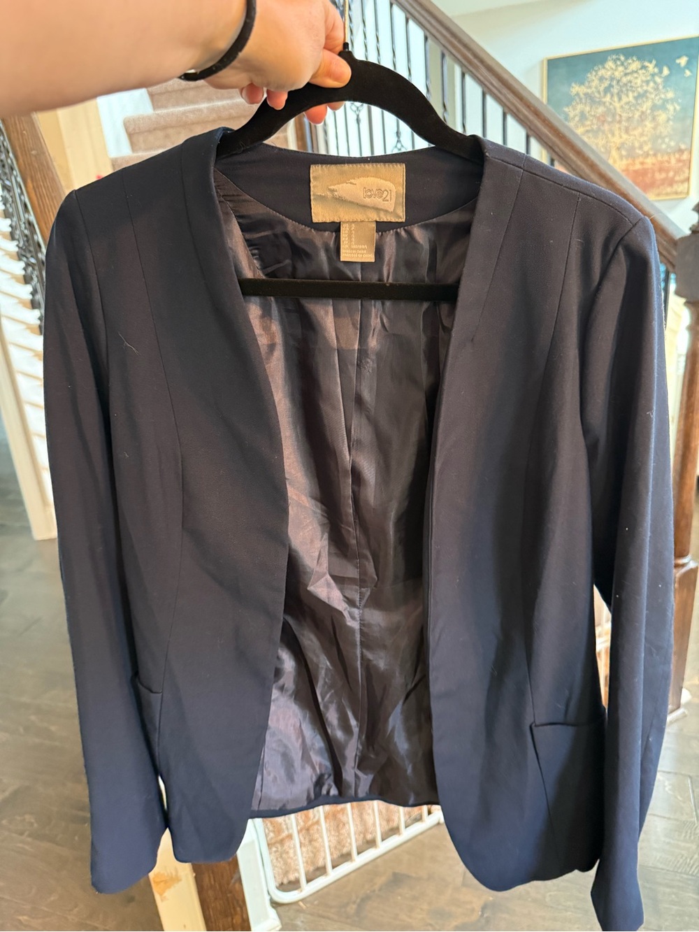 Open-Front Navy Women's Blazer Jacket - Casual to Professional